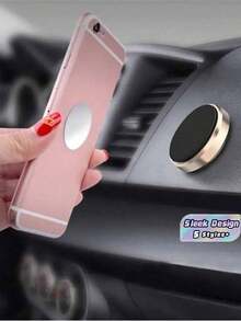 1PC Round Magnetic Phone Holder – Strong Suction, Multifunctional & Sleek Design, Durable Bracket For Convenient Mobile Phone Mounting - Multicolor - View 2
