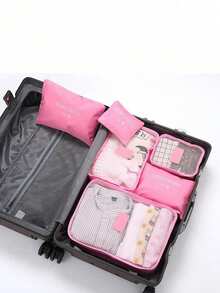 6Pcs Large Capacity Travel Packing Cubes, Luggage Organizer Bags For Clothes Shoes Underwear, Foldable Suitcase Storage Set - Multicolor - View 13