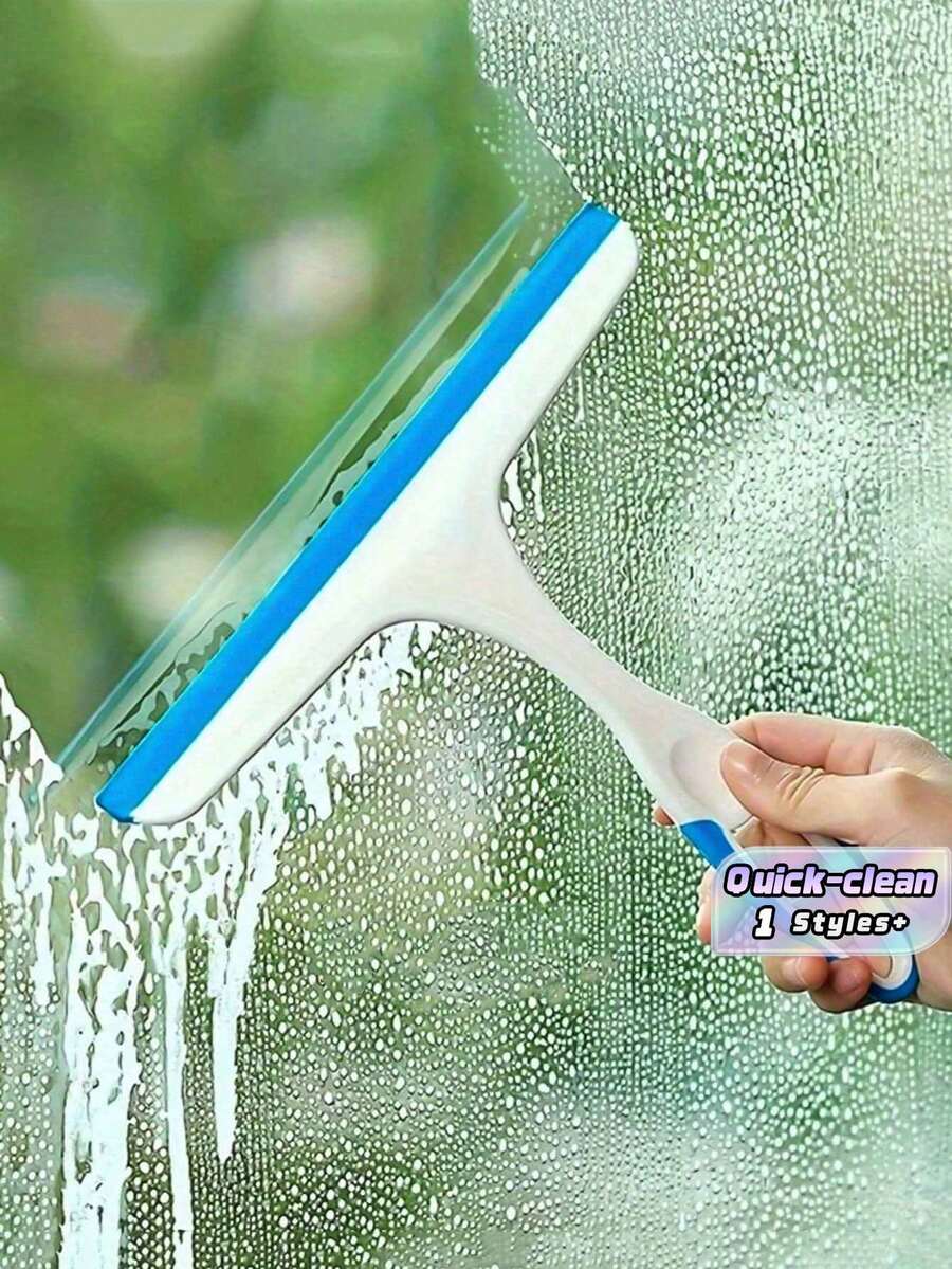 1/2Pcs Ergonomic Handle Squeegee, Multi-Purpose Glass & Floor Cleaning Tool With Easy Hang Design, Durable Plastic For Windows, Shower Doors, Bathroom, Scratch-Free Surface Remover, Space-Saving Storage - Multicolor - View 1