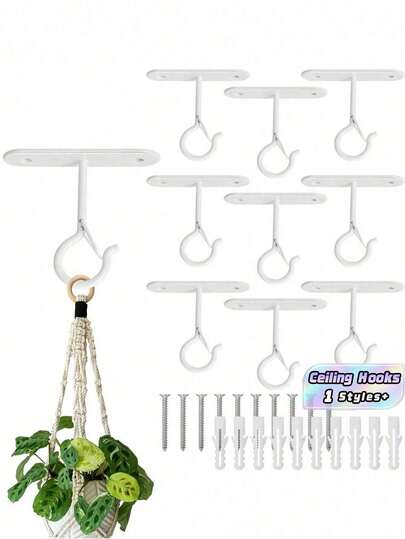 1Pc Ceiling Hook For Hanging Plants - Wall Mounted And Ceiling Mounted For Flower Pots, Bird Feeders, Baskets, And String Lights, Indoor External Hook