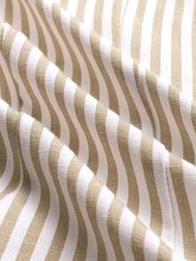 EMERY ROSE Standard Size Women Striped Fabric Faux Pocket Design Casual Smart Casual Elegant Vacation Tank Top Work Office White Summer - Apricot - View 8
