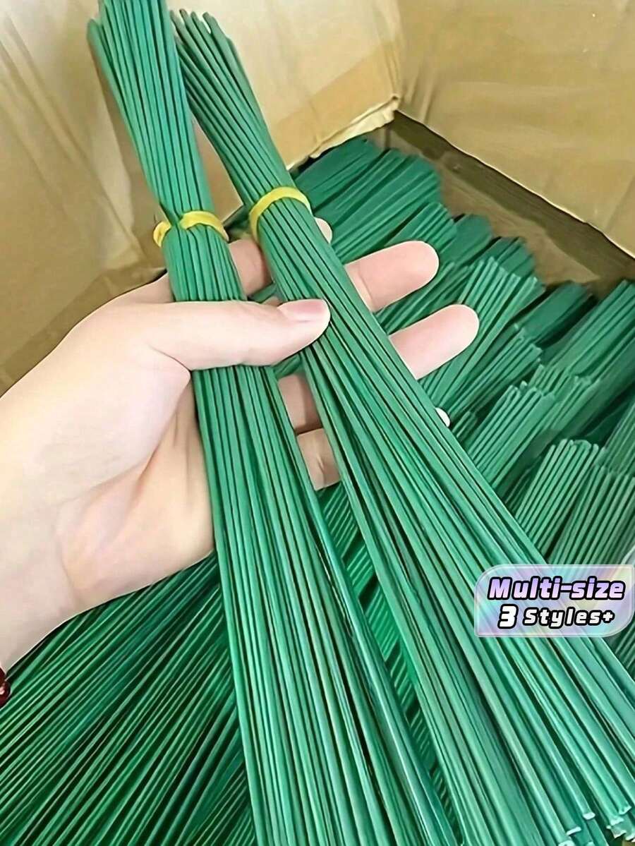 10/30/50 件人造花茎，可弯曲 DIY 绿色花线棒，适用于婚礼花束家居节日装饰（万圣节/圣诞节/波西米亚风）