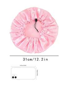 1/2 pièces Bonnet de douche réglable à double couche et imperméable, couleur unie noir, rose. Décoration de salle de bain à la maison, décoration d'été, rentrée scolaire - Multicolore - Voir 3