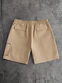 AXEPEAK Men's Casual Versatile Drawstring Waist Cargo Pocket Shorts - Brown - View 2