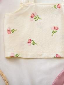 Emery Rose Kids Emery Rose Kids 两件套女童粉色梭织纯色方领荷叶边休闲吊带背心和长裤套装，女童波西米亚风套装，裤装派对套装，8岁女童吊带背心和阔腿裤套装，喇叭裤套装，儿童女童两件套夏季套装，波西米亚风套装，儿童亚麻女童服装，女童夏季阔腿裤，女童亚麻套装，女童两件套套装，儿童夏季女童服装，女童春季服装，儿童服装，女童套装夏季 - 粉色 - 查看 6