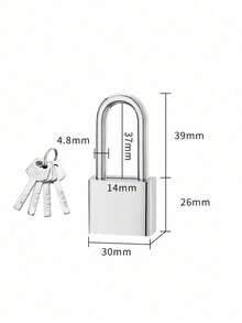 Heavy-Duty Metal Padlock - 4 Keys, Rustproof & Waterproof For Gates, Warehouses & Outdoor Use (Secure Durable Lock) - Silver - View 10
