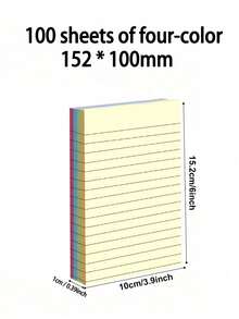 100 hojas de notas adhesivas con líneas, blocs de notas grandes rayados para estudiantes y oficina, grandes blocs de notas para tomar notas, estudiar y preparar exámenes - Multicolor - Ver 9