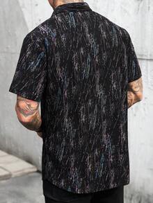 SLATEMANN Áo sơ mi nam tay ngắn, kiểu dáng casual, nhuộm tie-dye, cài một hàng khuy. - Nhiều màu - Xem 2