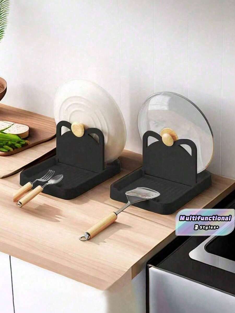SHEIN Giá để nắp nồi tai mèo sáng tạo có thể gập lại trên mặt bàn bếp và gia đình