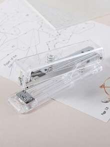 1 pieza Grapadora transparente, suministro de oficina conveniente, para encuadernar documentos, diseño compacto y portátil, interior de metal, apariencia elegante (Longitud 13 cm, Ancho 3,5 cm, Altura 6,5 cm) - Multicolor - Ver 13