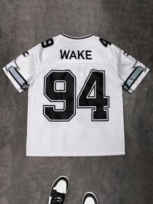 Manfinity Roughcore Kaos Baseball Olahraga Leher V Jala Ukuran Besar untuk Pria - Putih - View 2