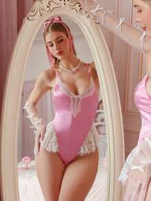 PetitDoll 性感蕾丝拼接连体裤 - 彩色 - 查看 1