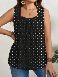 EMERY ROSE Blusa holgada de mujer talla grande con lunares, adecuada para el verano - Multicolor - Ver 4