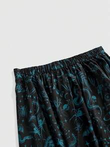 ROMWE Goth Falda versátil y de moda con estampado de bloques de color para tallas grandes - Azul - Ver 9