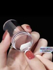 2 Stück klare Silikon Nagel Stempel & Schaber Gelee Versiegelung für schnelle französische Nägel, für Urlaub am Strand, Badezimmer Kollektion, Schlafzimmer Kollektion, große Kapazität - Transparent - Übersicht 1