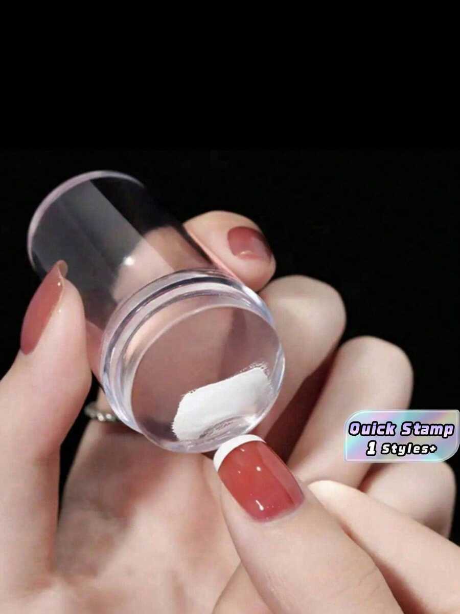 2 Stück klare Silikon Nagel Stempel & Schaber Gelee Versiegelung für schnelle französische Nägel, für Urlaub am Strand, Badezimmer Kollektion, Schlafzimmer Kollektion, große Kapazität - Transparent - Übersicht 1
