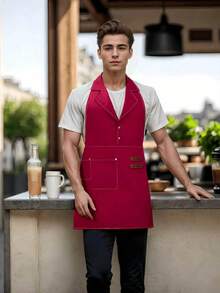 1PC Suit Collar Apron Restaurant Cafe Bakery Waitress Uniform Unisex For Kitchen Work Chef Waiter Barista Adjustable Breathable - Multicolor - View 7
