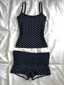 IslaSuriya Women's Polka Dot Print Camisole And Shorts Casual 2 Pieces Set - Multicolor - View 1