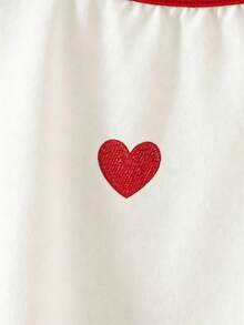 Tween Girls Colorblock Heart Print Sleeveless Tank Top - Red - View 3