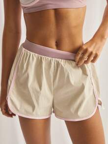 Aralina Leisurewear Layered Strap Structured Cup Stretch Fabric Cross Back Detail Lightweight Running Shorts Athletic Set - Multicolor - View 7
