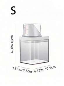 1 个容器 I 塑料洗衣粉分配器，适用于液体或粉末，不易破碎的洗涤剂收纳盒（可容纳 24/37/50/65 盎司） - 無色 - 查看 10
