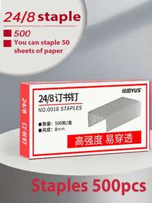 1个多功能重型旋转订书机，最大堆叠深度3.74英寸，配有500枚订书钉，适用于办公室、家庭、学生返校季使用，是学校用品的理想之选。 - 彩色 - 查看 14