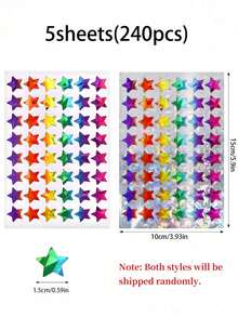 Stiker Holografik untuk Bagan Penghargaan, Dekorasi Kelas Siswa, Scrapbooking, Label Vinyl Tahan Air - MultiWarna - View 10