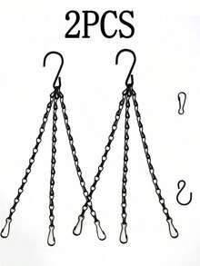 2PCS Black Decorative Chains For Hanging, Plant Basket Bird Cage Hook, Signboard Hanger Chain - Multicolor - View 11