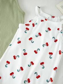 Genkimix Kids Kleine Mädchen Lässig Urlaubs Trägerkleid - Weiss - Übersicht 6