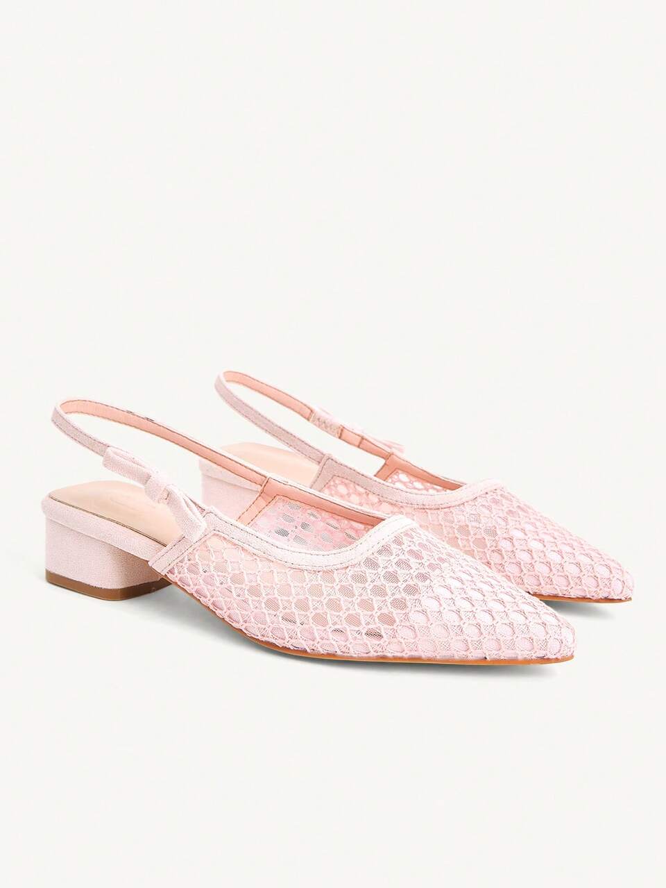 CUCCOO CHICEST Women's Pointed Toe Low Heel Black Polka Dot Mesh Elegant Breathable Slip-On Pumps Valentine's Day Elegant Shoes Wedding Shoes Summer Shoes Bride Shoes
