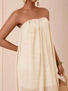 Vesra Women's Elegant Chiffon Dress - Apricot - View 4
