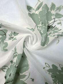 Linhara CURVE 加大码梭织印花夏季女式沙滩罩衫和背心 - 綠色 - 查看 3