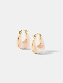 MOTF PREMIUM PRE18K GOLD PLATED EARRINGS PINK RESIN FRESH EARRINGS - Pink - View 2