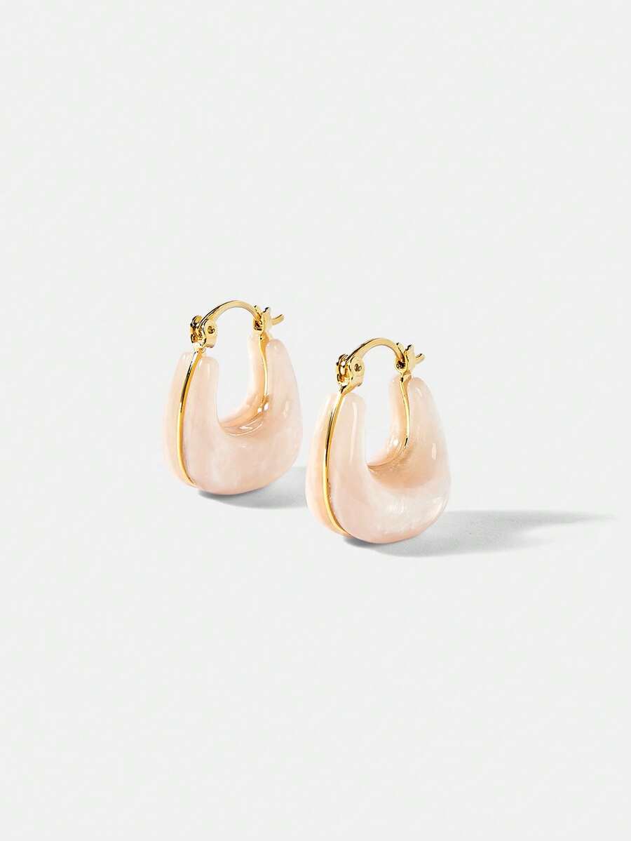 MOTF PREMIUM PRE18K GOLD PLATED EARRINGS PINK RESIN FRESH EARRINGS - Pink - View 2