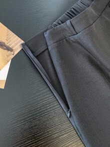 GlowEve Culotte casual con abertura de un solo abotonado gris para mujer - Gris Oscuro - Ver 3