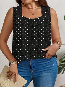 EMERY ROSE Blusa holgada de mujer talla grande con lunares, adecuada para el verano - Multicolor - Ver 6