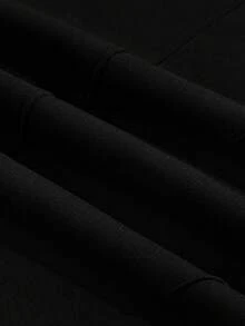 SWAVVY Men's Casual Loose Sweatpants, Pleated Patchwork Design, Black & Grey, Spring/Autumn - Black - View 4