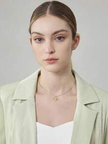 MOTF PREMIUM Collar con colgante de planeta rodeado de concha simple dorada - Blanco - Ver 9