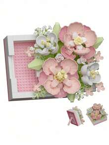 1pc Flowers Bouquet Building Blocks With Stand Holder And Surprise Box - Perfect For 14+ Adult Home Decor, Valentine's Day, Birthday Gifts,Gift For Lover Friends,Family - Multicolor - View 12