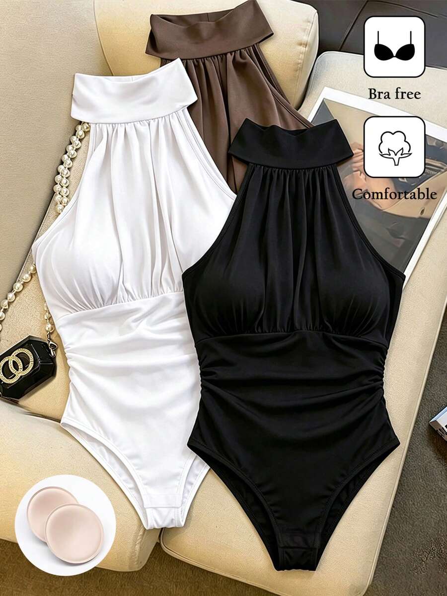 Franclia Women's Sleeveless Casual Elastic Camisole With Built-In Bra Cups, Versatile For Daily, Travel, Date, Vacation, Available In Multiple Colors