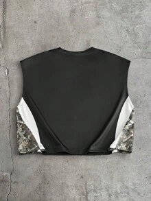 AXEPEAK 男士宽松舒适休闲度假印花时尚百搭背心 - 彩色 - 查看 3