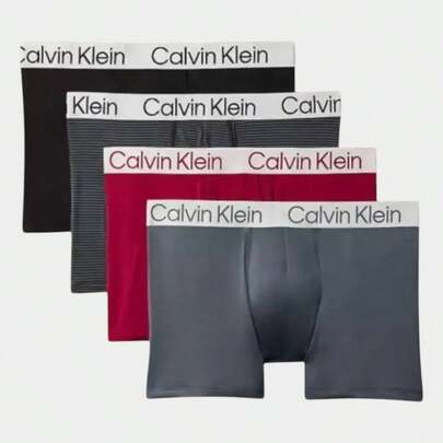  Set 4 Bóxer Calvin Klein Hombre Microfibra Premium Original Comfort