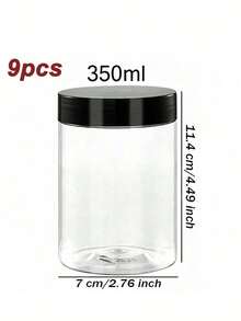 9PCS 2.75 Inch PET Plastic Containers With Lids, Leak-Proof Travel Jars For Creams, Paints, Samples & Cosmetics - Black and White - View 14