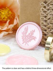 50 piezas de pegatinas de lacre autoadhesivas con diseño de romero, adecuadas para usar en artículos de regalo, sobres de invitaciones de boda y para sellar el cierre. - Blanco - Ver 6