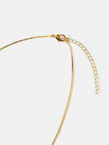 MOTF PREMIUM Collar con colgante de planeta rodeado de concha simple dorada - Blanco - Ver 7