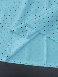 GlowEve Vacation Style Blue Polka Dot Tie Strap Sleeveless Shirt Date Birthday Summer Cute - Blue - View 5