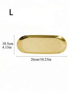 1pc Gold Luxurious Metal Storage Tray Heart Shaped Jewelry Display Tray Home Decoration Serving Plate Craft For Table Organizer Oval (7in/8.7in/10.2in) - Gold - View 12