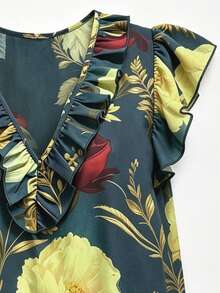 EMERY ROSE Floral Fashion Woven New Style Casual Travel And Vacation Summer Large-Sized Long Dress - Multicolor - View 5