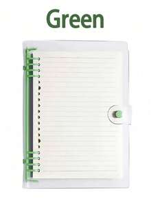 SHEIN Cuaderno espiral A5 de 120 páginas, con cubierta transparente suave y hojas desprendibles perforadas, diseño resistente al agua, regalo con temática musical para útiles de oficina, escuela y universidad - Multicolor - Ver 12