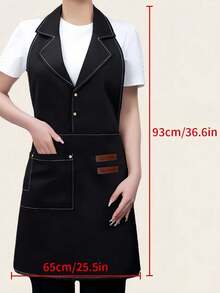 1PC Suit Collar Apron Restaurant Cafe Bakery Waitress Uniform Unisex For Kitchen Work Chef Waiter Barista Adjustable Breathable - Multicolor - View 4
